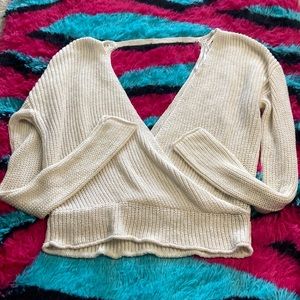 Knit Cross Front Sweater